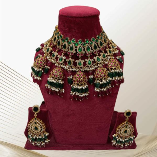 Designer Pachi Kundan Bridal Set - Gold Plated Jadau Indian Jewellery