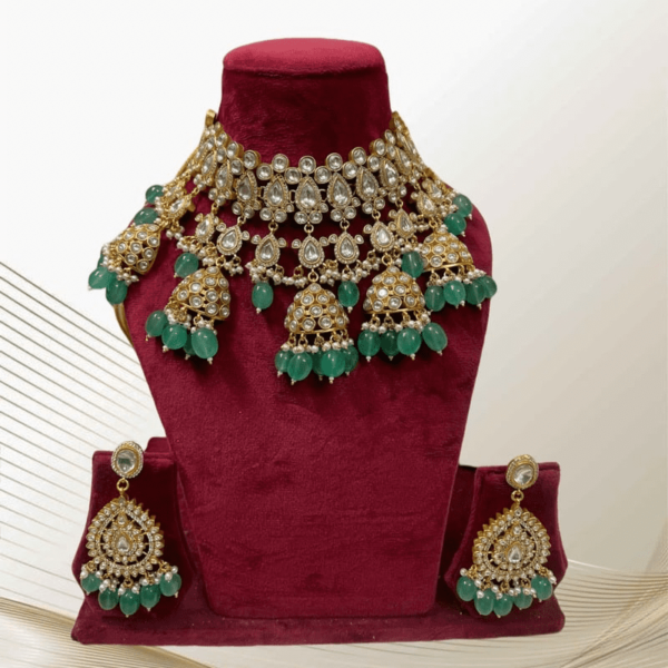 JPKN23- Luxurious Pachi Kundan Gold Plated Bridal Sets | Indian Jewellery for Brides - Image 3