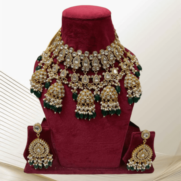 JPKN23- Luxurious Pachi Kundan Gold Plated Bridal Sets | Indian Jewellery for Brides - Image 2