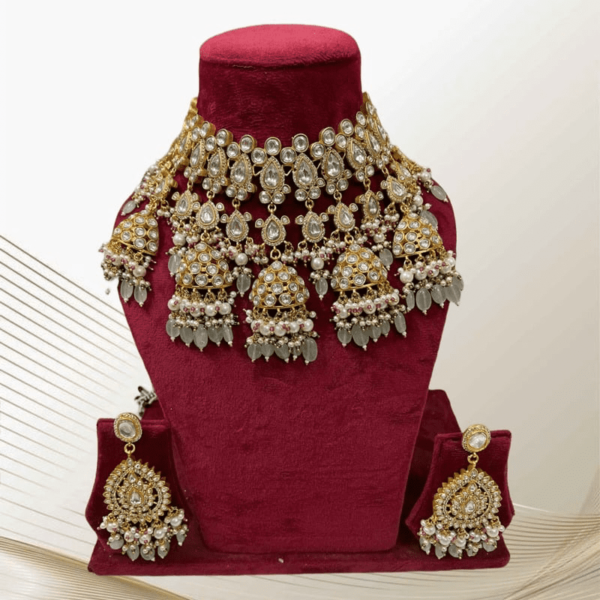JPKN23- Luxurious Pachi Kundan Gold Plated Bridal Sets | Indian Jewellery for Brides - Image 4