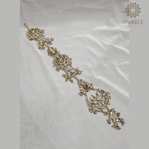 Gold plated Pachi Kundan floral hair braid with traditional detailing – The Sparkle Jewellery
