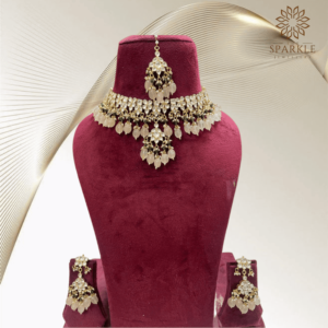Premium Pachi Kundan Gold Plated Jadau Choker Necklace Set with Matching Earrings – The Sparkle Jewellery