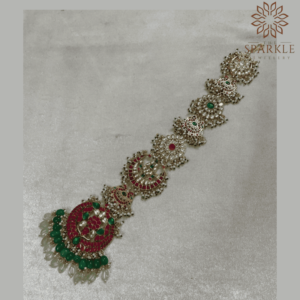 Pachi Kundan Gold Plated South Indian Hair Braid Accessory by The Sparkle Jewellery