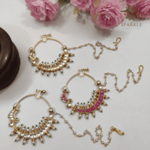 Designer Pachi Kundan Nosering Nath Collection - The Sparkle Jewellery - Worldwide Shipping