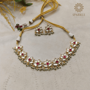 Pachi Kundan Gold Plated Jadau Necklace Set with Ruby Stones – The Sparkle Jewellery – Worldwide Shipping