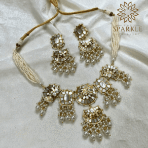 mother of pearl mop gold plated jadau necklace set with pearl drops luxury indian jewellery worldwide shipping usa uk canada uae