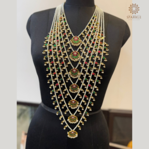 Satlada Rani Haar layered pearl bridal collar necklace